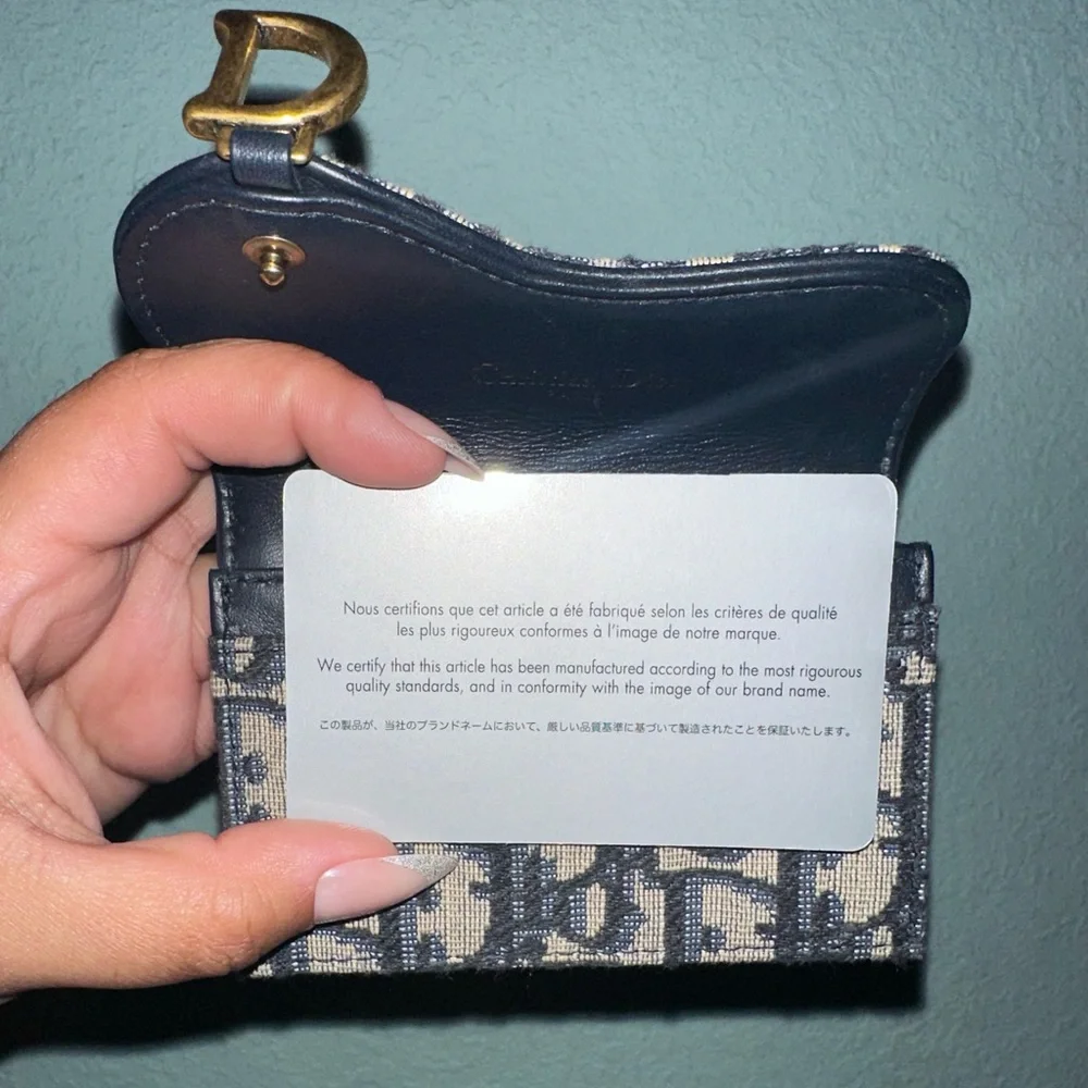 Dior saddle flap card holder